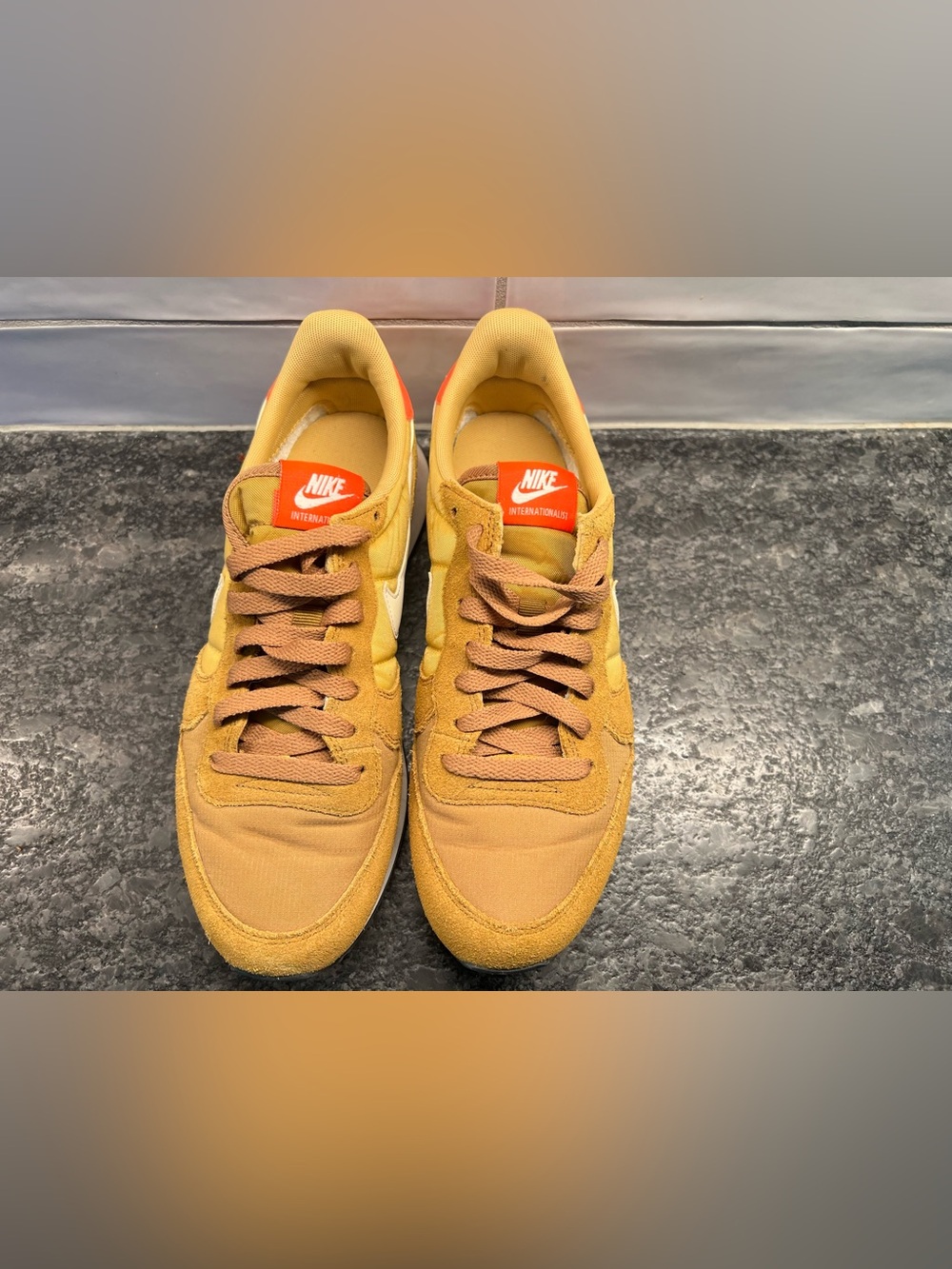 Nike Women’s Retro Runner Sneakers in Mustard Yellow with Orange Accents - Picture 8 of 9